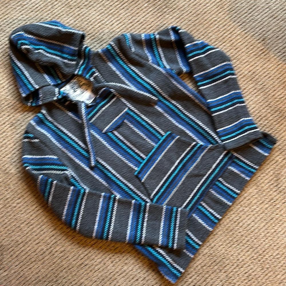 Men’s Small Original Senior Lopez size small striped Baja hoodie
